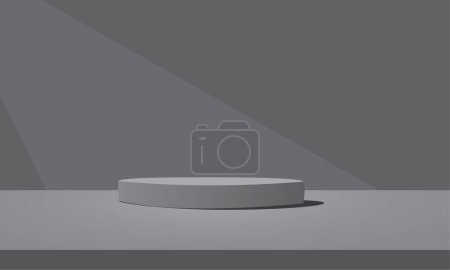 Illustration for Podium pedestal with shadow on a gray background. 3 d rendering - Royalty Free Image