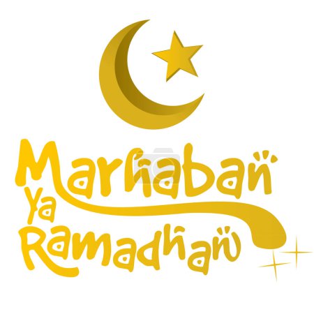 Illustration for Ramadan kareem - vector with moon and star - Royalty Free Image