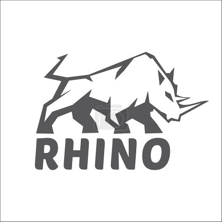 Ilustración de Rhinoceros logo diseño vector plantilla ilustración - Imagen libre de derechos