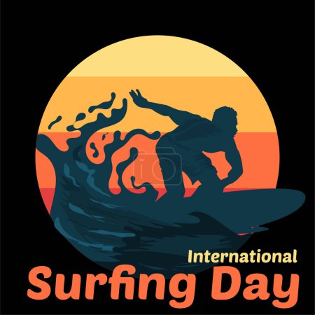 Illustration for International day of surfing - Royalty Free Image