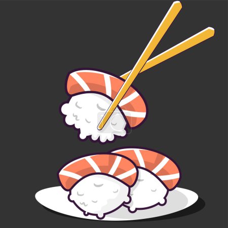 Téléchargez les illustrations : Illustration de rouleau de sushi - en licence libre de droit