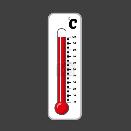Illustration for Thermometer sign illustration. black icon with white background. path. - Royalty Free Image