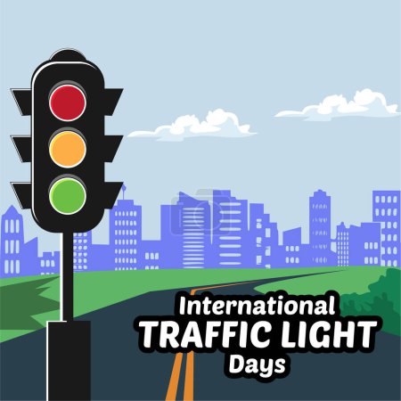 Illustration for World traffic light day banner design vector illustration - Royalty Free Image