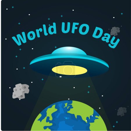 Illustration for World ufo day. vector illustration - Royalty Free Image