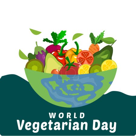 Illustration for World vegetarian day concept illustration - Royalty Free Image