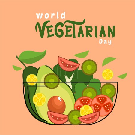 Welternährungstag Banner Design Illustration, Welt-Vegetariertag