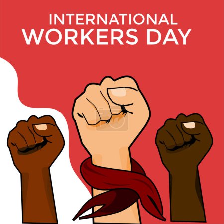 Téléchargez les illustrations : Illustration vectorielle d'un contexte pour la Journée internationale du travail. - en licence libre de droit