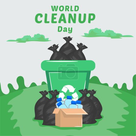 vector illustration of world cleanup day