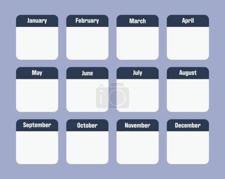 Illustration for Monthly budget planner, blank sticky note template - Royalty Free Image