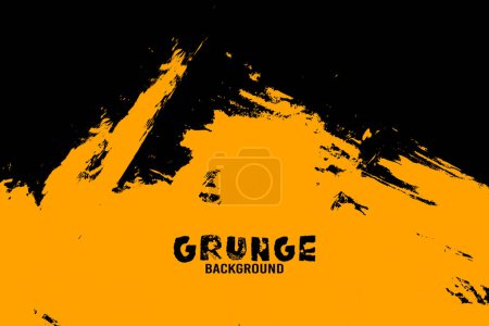 Ilustración de Negro y amarillo abstracto sucio grunge fondo - Imagen libre de derechos
