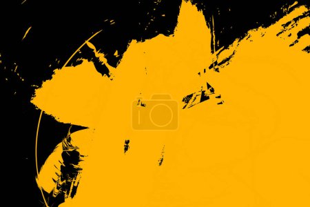 Ilustración de Splash tinta negro y amarillo abstracto sucio grunge fondo - Imagen libre de derechos