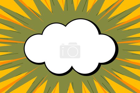 Photo for Cloud puff comic style background frame - Royalty Free Image