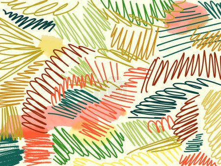 Illustration for Abstract color pencil, free hand, colorful illustration - Royalty Free Image