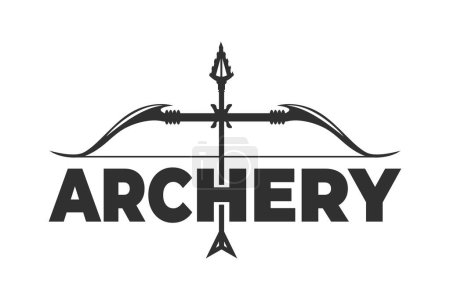 Illustration for Archery Logo Design and Typography Design, Modern Archery Logo Elements for Your Brand, Dynamic Archery Theme Typography for Logos, Target the Best with Archery-Inspired Logos, Archery Logo Designs, Bow and Arrow Inspired Logo Typography - Royalty Free Image