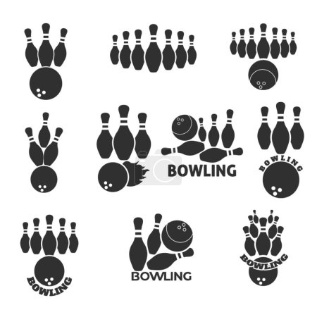 Bowling Vector Illustration Bundle, Lebendiges Vektordesign für Bowling-Liebhaber, Stilvolle Bowling-Vektorgrafik, Moderne Vektorkunst für Bowling-Elemente, Kreative Bowling-Vektorelemente