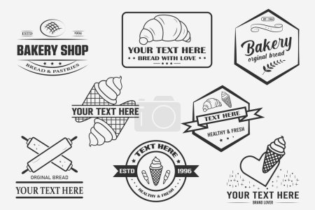 Bakery Monogram Vector Bundle, Elegant Bakery Emblem Collection, Style Bakery Logo Templates, Bakery Monogram Design Elements, Classic Bakery Initials Vector, Bakery Crests and Monograms