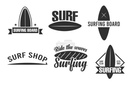 Photo for Surfing Logo Design Bundle, Surf Culture Logo  for Beach Lovers, Surfing Brand Symbol, Wave Logo for Surfers, Dynamic Surfboard Icon, Adventure Surf Logo, Surf Lifestyle, Beach Surfing - Royalty Free Image