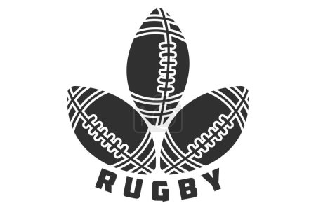 Dynamische Rugby-Vektorillustration, Kühne Rugby-Ball-Vektorgrafik, Rugby-Match-Vektorgrafik, Rugby-Spiel-Vektorillustration, Rugby-Vektor-Clipart