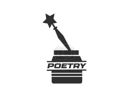 Logo de monogramme de poésie élégant, Monogramme vintage pour l'identité poétique, Conception d'emblème de poésie, Logo de l'auteur, Emblème classique pour la marque poétique, Logo de monogramme inspiré de la poésie, Logo de monogramme avec littéraire