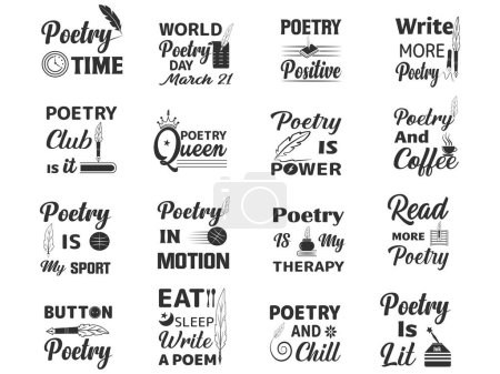 Poetry Typography Design Bundle, Vintage Typographie für poetische Identität, Poetry Emblem Design, Author Typography, Typografie für poetische, Poetry Inspired Design, Typografie mit literarischem Flair, Writer Typography