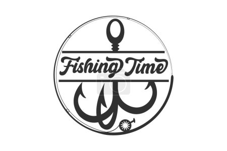 Photo for Fishing Typography Design, Fishing Logo Design, Hook Typography Design, Fishing Typography Art, Typography Design for Anglers, Fishing Theme Edition, Fishing Typography Artwork - Royalty Free Image
