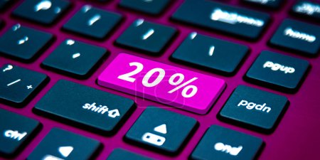 The computer keyboard says 20%