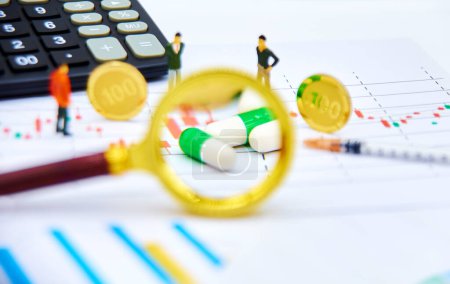 Medical drug stock price concept