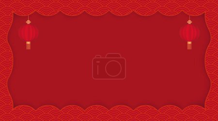 Photo for Red Chinese style curtain vector background - Royalty Free Image