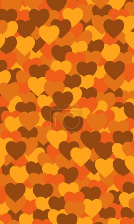 Illustration for Vector pattern with brown hearts on background - Royalty Free Image