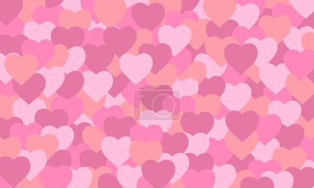 Illustration for Vector background with overlapping heart pattern - Royalty Free Image