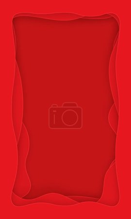 Roter Vektor-Hintergrund im Scherenschnitt-Stil