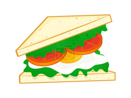 Téléchargez les illustrations : Sandwich isolé sur fond blanc. - en licence libre de droit