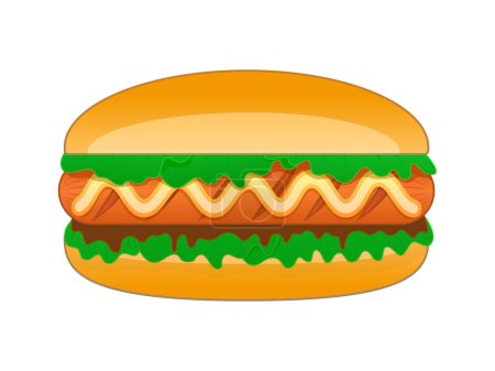 Food hot dog vector illustration material