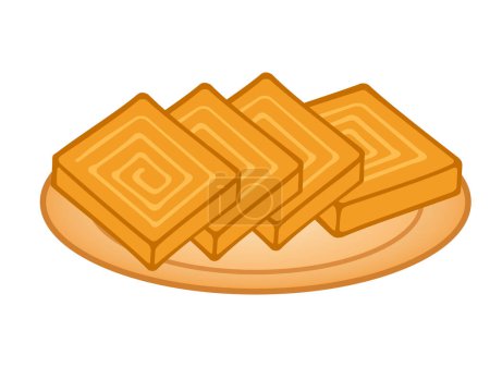 Vector illustration about toast slices on plate
