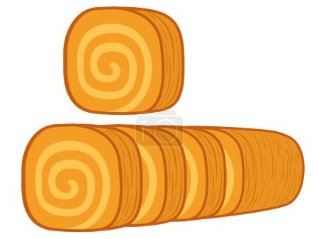 Delicious Swiss roll vector illustration material