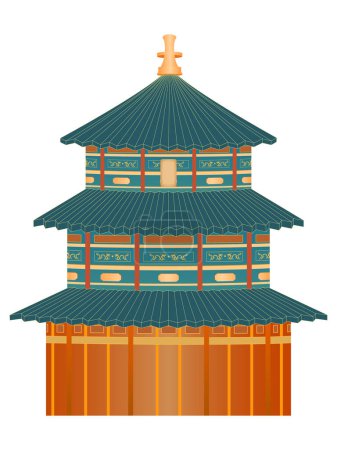 Chinese architecture Temple of Heaven vector illustration