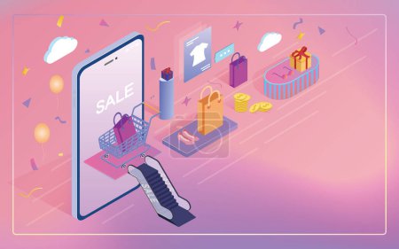 E-commerce online shopping promotion vector illustration