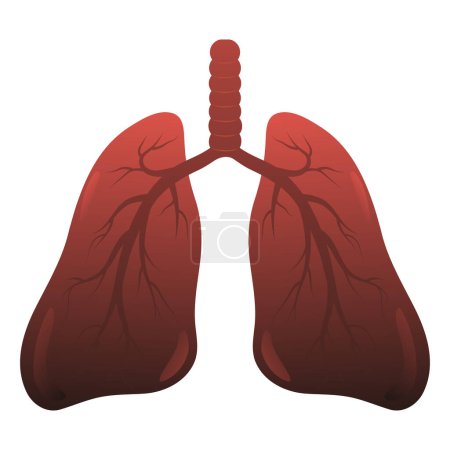 Konzeptillustration der schwarzen erkrankten Lunge