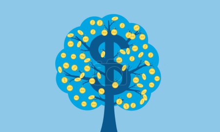 Dollar Geld Baum Konzept Illustration