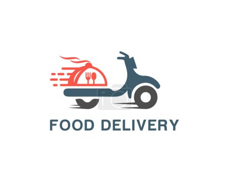 Illustration for Quick food delivery icon logo design icon vector template. - Royalty Free Image