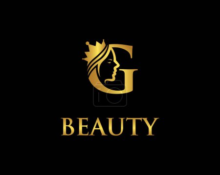 Abstract Letter G Beauty Queen Logo Vector Design Template.