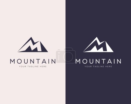 Abstrakter Buchstabe M mountain logo symbol design vektor template.