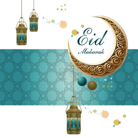 Eid Mubarak Premium-Design. Luxuriöser Eid Mubarak Hintergrundvektor. Design von Eid-Karten