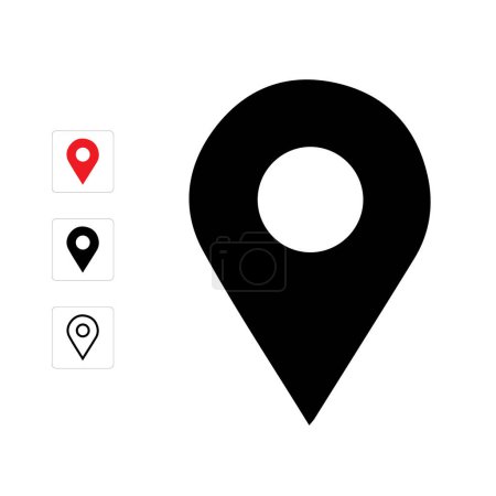 Schwarzer Marker mit weißem Punkt darauf. Standort Icon Design Symbol Vektor 