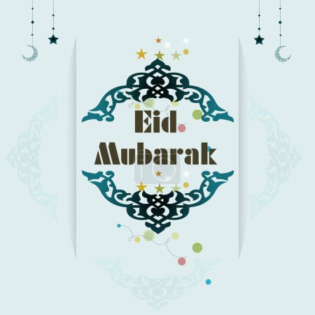 Eid card design. Realistic Eid Mubarak celebration. Eid card template.