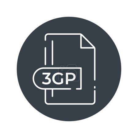 3GP File Format Icon. 3GP extension filled icon.