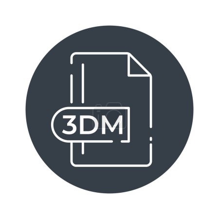 Icono de formato de archivo 3DM. 3DM icono de línea de extensión.