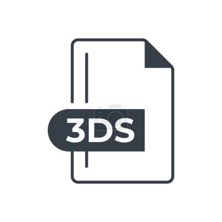 3DS Dateiformat Icon. 3DS-Erweiterung gefüllt Symbol.
