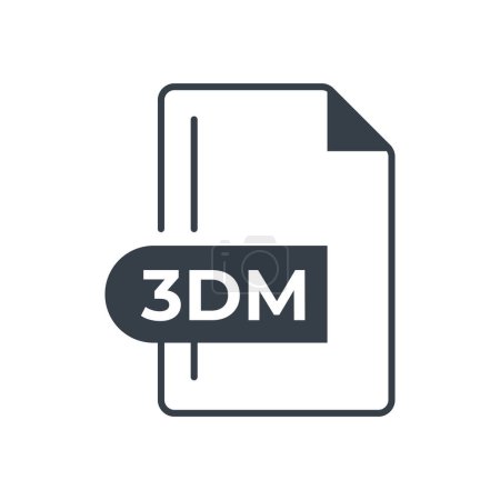Icono de formato de archivo 3DM. 3DM icono de extensión llena.