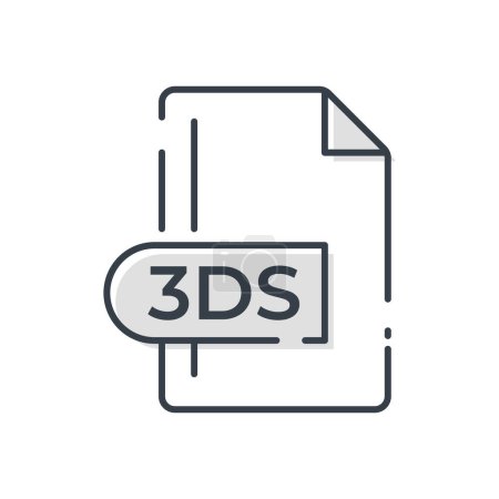 3DS File Format Icon. 3DS extension filled icon.